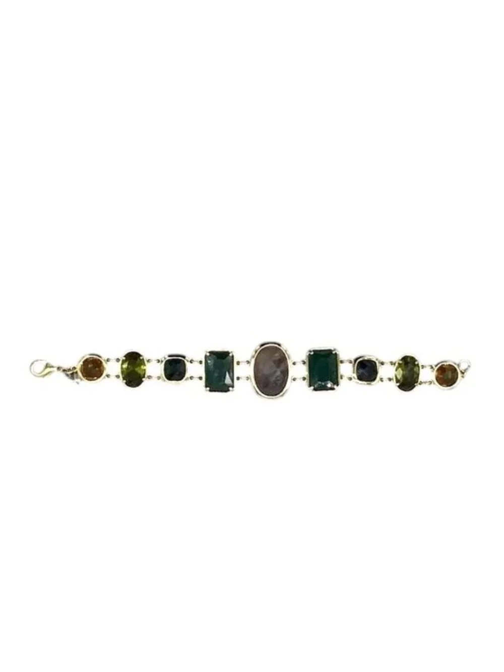 CAROLEE Multicolour Resin Acrylic Link Bracelet, 1990s Vintage, Monogram Pouch